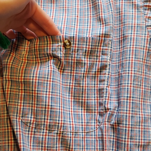 🦋🎁 gingham print button up short sleeve - Picture 3 of 5